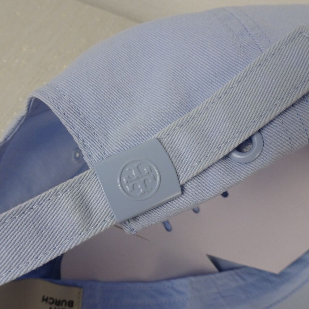 TORY BURCH Logo Baseball Cap Hat Blue Ice Floe Adjustable Cotton NWT $78 - Picture 12 of 13